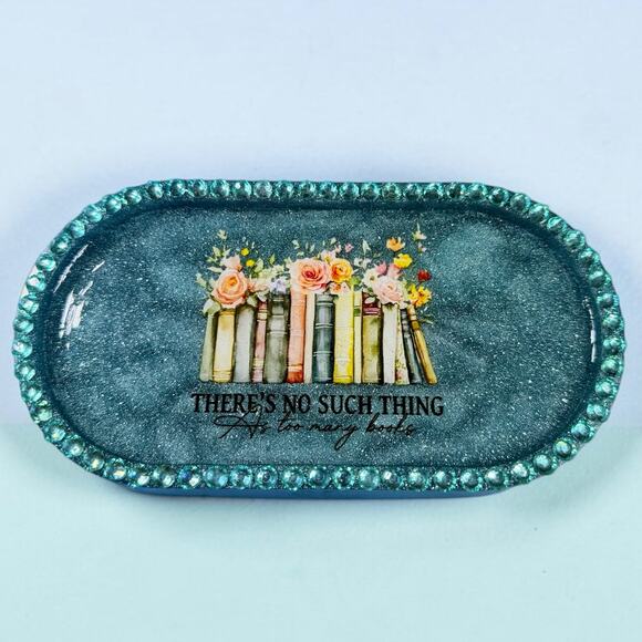 Handmade Other - Book Lover Trinket Tray Epoxy Resin Jewelry Dish Reader Gift Decor Moms Day